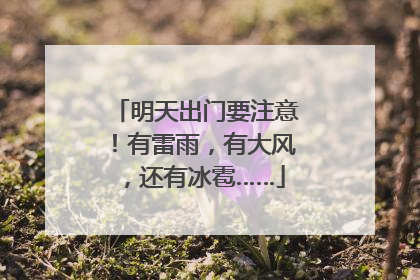明天出门要注意！有雷雨，有大风，还有冰雹……