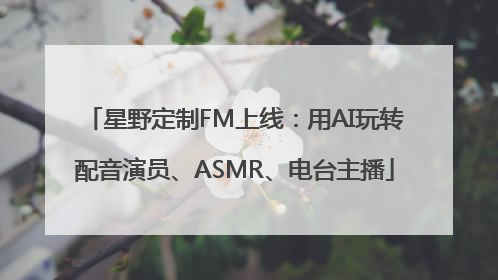 星野定制FM上线：用AI玩转配音演员、ASMR、电台主播