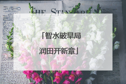 智水破旱局 润田开新章