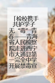 检校携手 共护学子无“毒”青春——青海省人民检察院走进西宁市大通县第一完全中学开展禁毒宣传侧记