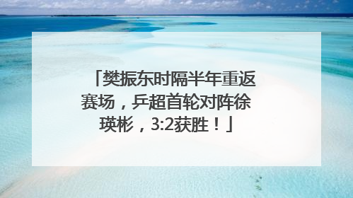 樊振东时隔半年重返赛场，乒超首轮对阵徐瑛彬，3:2获胜！