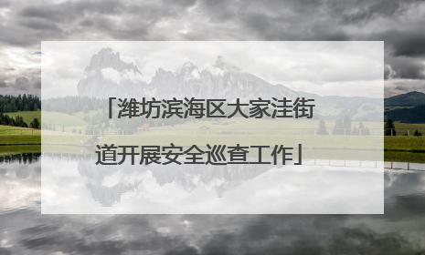 潍坊滨海区大家洼街道开展安全巡查工作