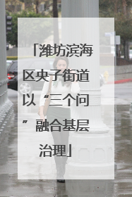 潍坊滨海区央子街道以“三个问”融合基层治理