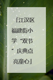江汉区福建街小学“双节”庆典点亮童心