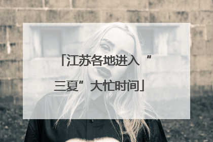 江苏各地进入“三夏”大忙时间