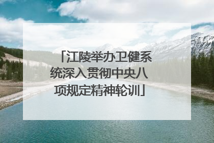 江陵举办卫健系统深入贯彻中央八项规定精神轮训