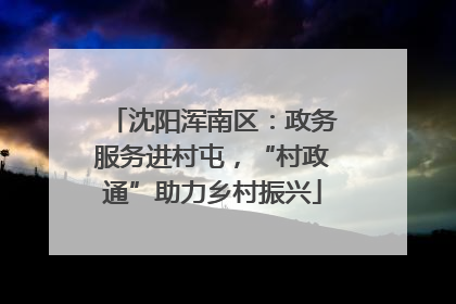 沈阳浑南区：政务服务进村屯，“村政通”助力乡村振兴
