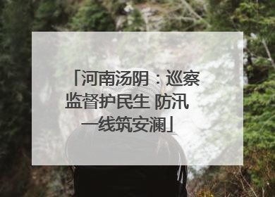 河南汤阴：巡察监督护民生 防汛一线筑安澜