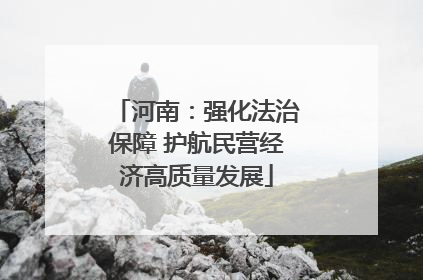 河南：强化法治保障 护航民营经济高质量发展
