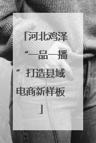 河北鸡泽“一品一播”打造县域电商新样板