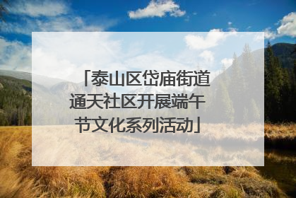 泰山区岱庙街道通天社区开展端午节文化系列活动