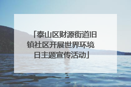 泰山区财源街道旧镇社区开展世界环境日主题宣传活动