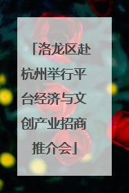 洛龙区赴杭州举行平台经济与文创产业招商推介会