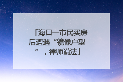 海口一市民买房后遭遇“镜像户型”，律师说法