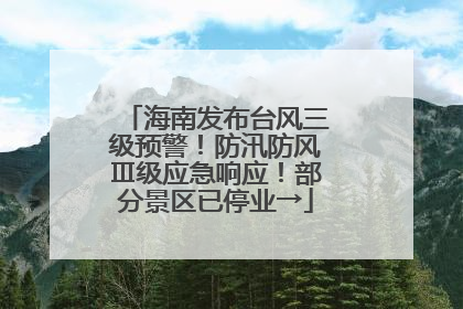 海南发布台风三级预警！防汛防风Ⅲ级应急响应！部分景区已停业→