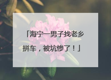 海宁一男子找老乡拼车，被坑惨了！
