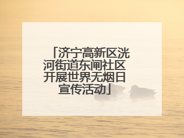 济宁高新区洸河街道东闸社区开展世界无烟日宣传活动