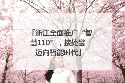 浙江全面推广“智慧110”，接处警迈向智能时代