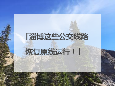 淄博这些公交线路恢复原线运行！