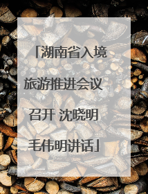 湖南省入境旅游推进会议召开 沈晓明毛伟明讲话
