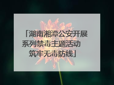 湖南湘潭公安开展系列禁毒主题活动 筑牢无毒防线