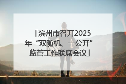 滨州市召开2025年“双随机、一公开” 监管工作联席会议