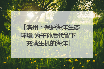 滨州：保护海洋生态环境 为子孙后代留下充满生机的海洋