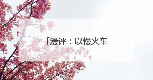 漫评：以慢火车之“慢”载民生幸福之“快”
