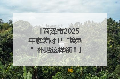 菏泽市2025年家装厨卫“焕新”补贴这样领！