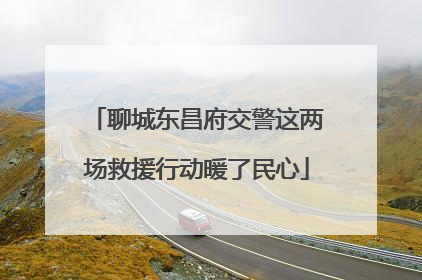 聊城东昌府交警这两场救援行动暖了民心