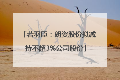 若羽臣：朗姿股份拟减持不超3%公司股份