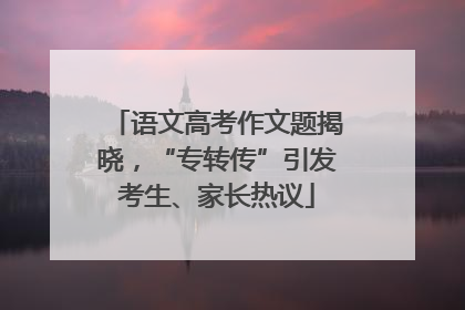 语文高考作文题揭晓，“专转传”引发考生、家长热议