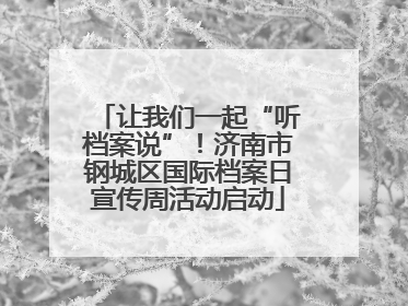 让我们一起“听档案说”！济南市钢城区国际档案日宣传周活动启动