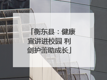 衡东县：健康宣讲进校园 利剑护蕾助成长
