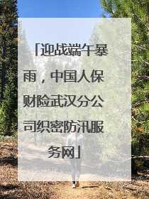 迎战端午暴雨，中国人保财险武汉分公司织密防汛服务网