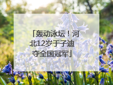 轰动泳坛！河北12岁于子迪夺全国冠军
