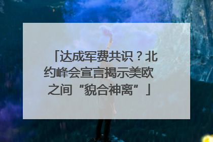 达成军费共识？北约峰会宣言揭示美欧之间“貌合神离”