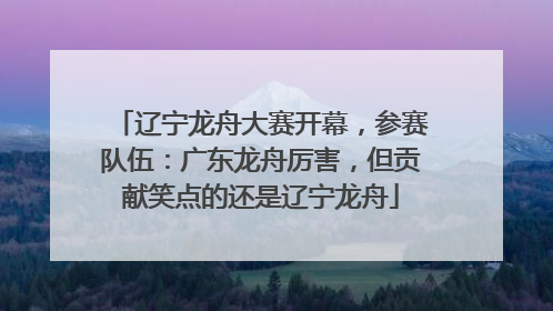辽宁龙舟大赛开幕，参赛队伍：广东龙舟厉害，但贡献笑点的还是辽宁龙舟