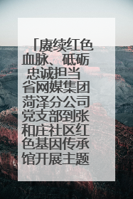 赓续红色血脉、砥砺忠诚担当 省网媒集团菏泽分公司党支部到张和庄社区红色基因传承馆开展主题党日活动
