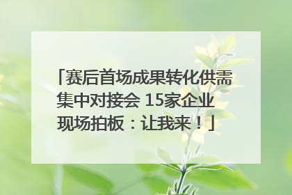 赛后首场成果转化供需集中对接会 15家企业现场拍板：让我来！