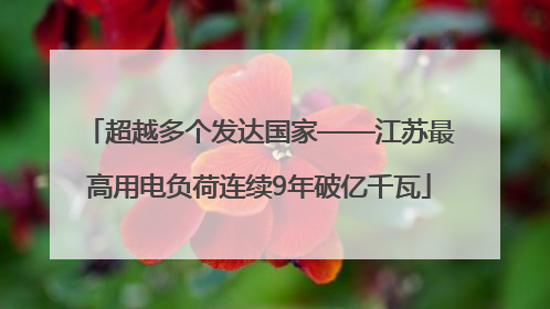 超越多个发达国家——江苏最高用电负荷连续9年破亿千瓦