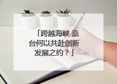 跨越海峡 嘉台何以共赴创新发展之约？