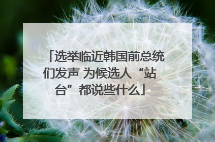 选举临近韩国前总统们发声 为候选人“站台”都说些什么