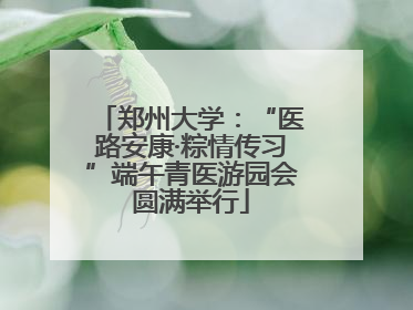 郑州大学：“医路安康·粽情传习”端午青医游园会圆满举行