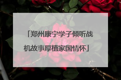 郑州康宁学子倾听战机故事厚植家国情怀