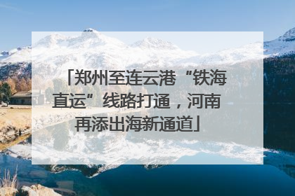 郑州至连云港“铁海直运”线路打通，河南再添出海新通道