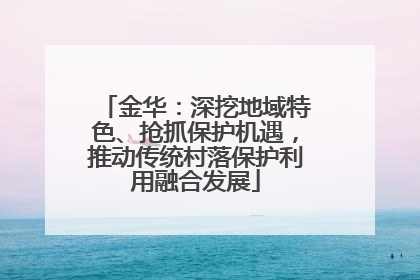 金华：深挖地域特色、抢抓保护机遇，推动传统村落保护利用融合发展