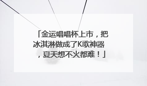 金运唱唱杯上市，把冰淇淋做成了K歌神器，夏天想不火都难！