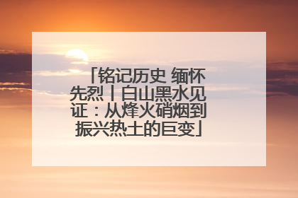 铭记历史 缅怀先烈丨白山黑水见证：从烽火硝烟到振兴热土的巨变