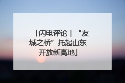 闪电评论｜“友城之桥”托起山东开放新高地